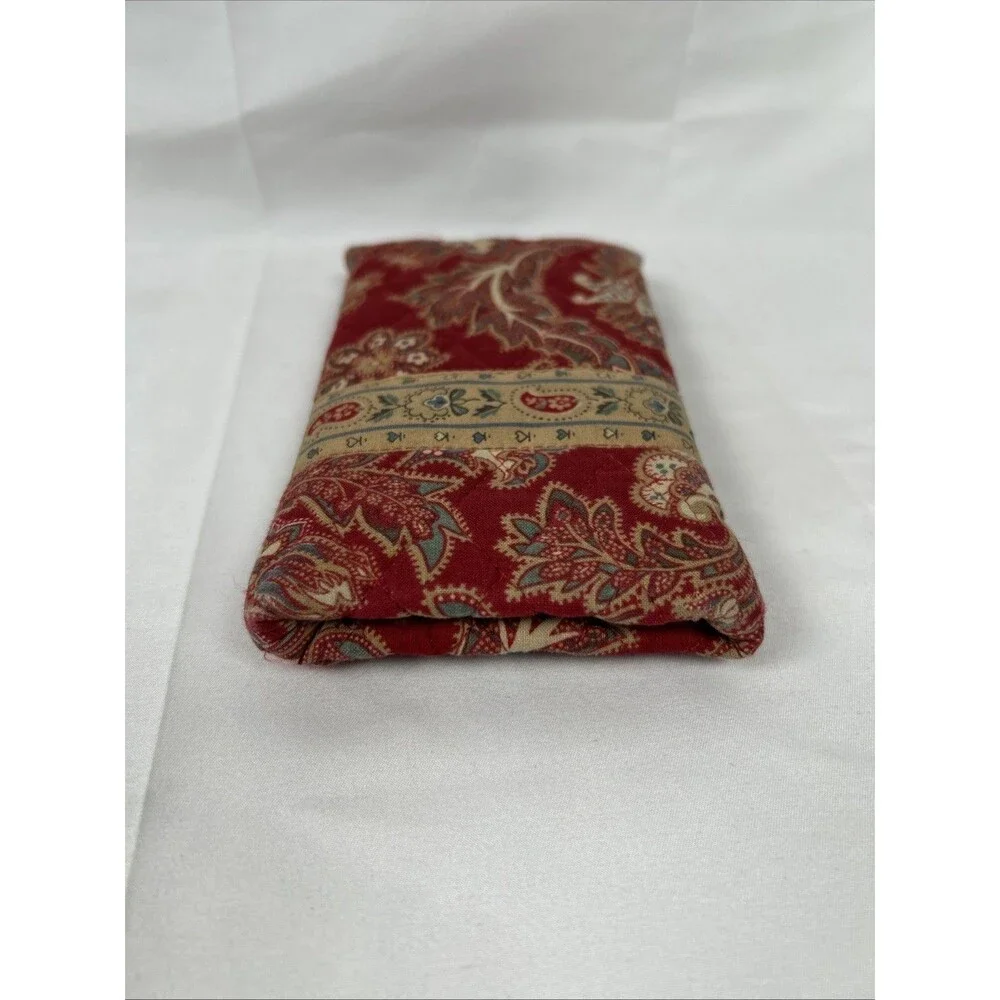 Vtg Vera Bradley Red Paisley Quilted Double Eyeglass Case Soft